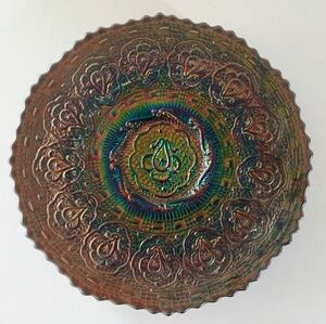 Fenton Iridescent Multicolor Plate